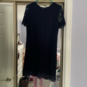 Elegant Navy Lace Dress